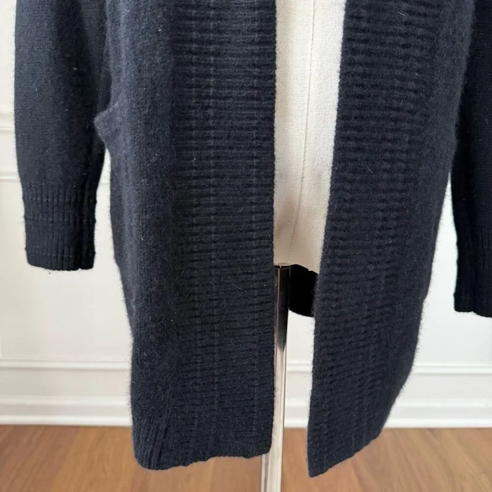 The Cashmere Project Black Open Front 100% Cashmere Cardigan Sweater $316 S